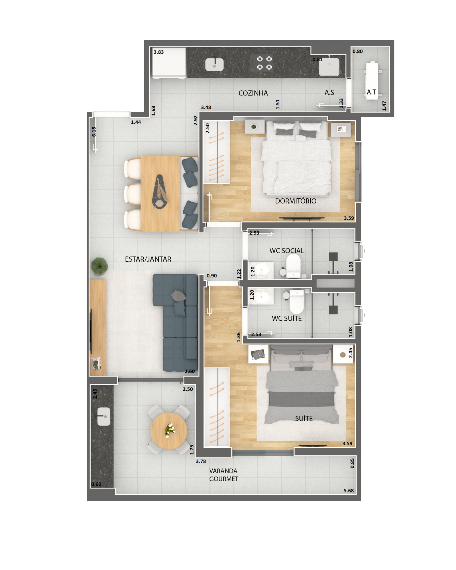 PLANTA FINAL 1 - 71,08 M²