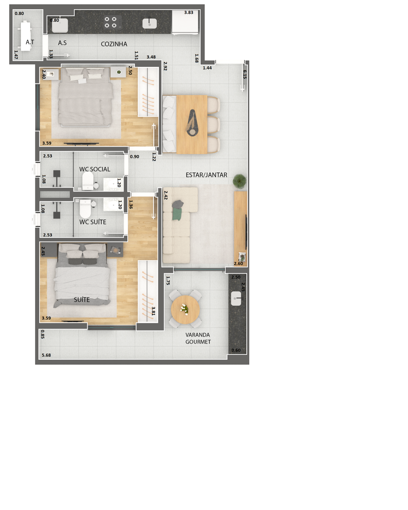 PLANTA FINAL 2 - 71,08 M²