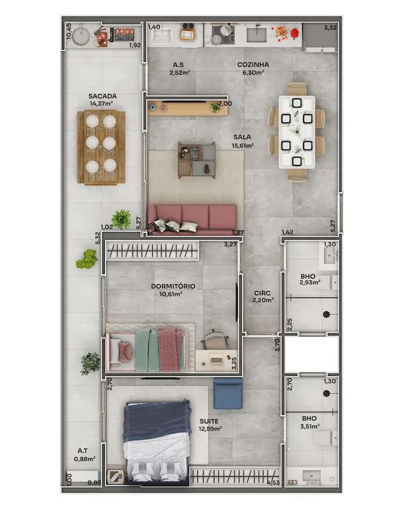 PLANTA FINAL 3 - 80,07 M²