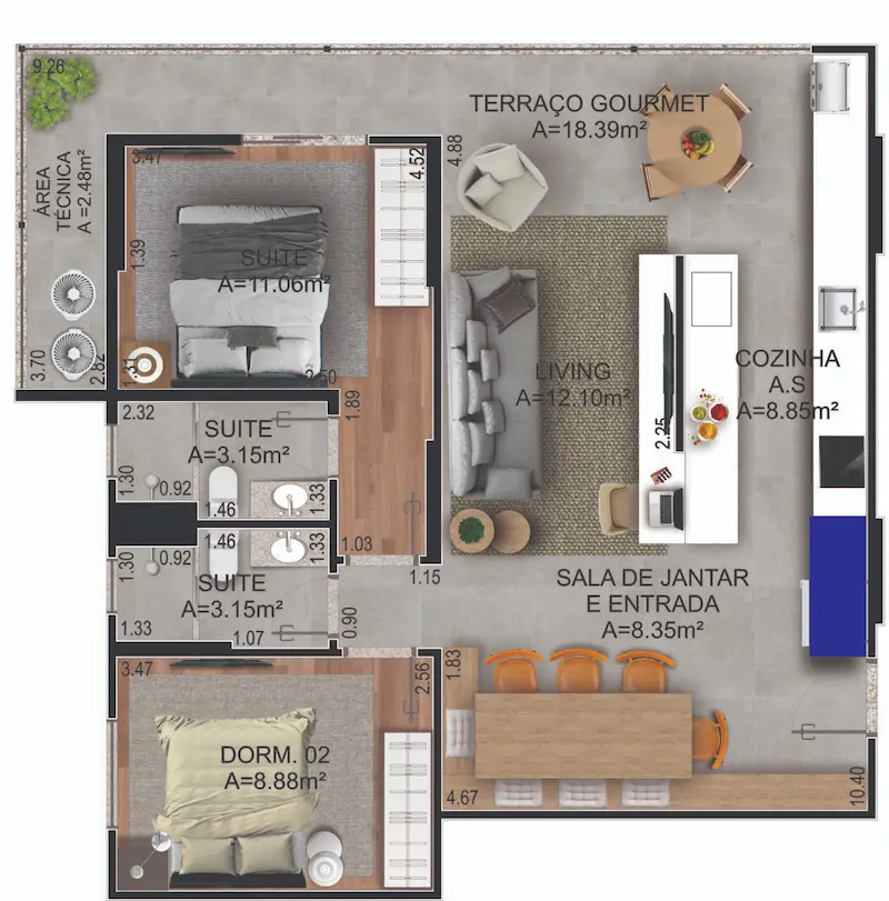 PLANTA FINAL 6 - 79 M²
