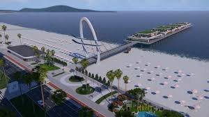 Projeto píer turístico Praia Grande - vista frontal